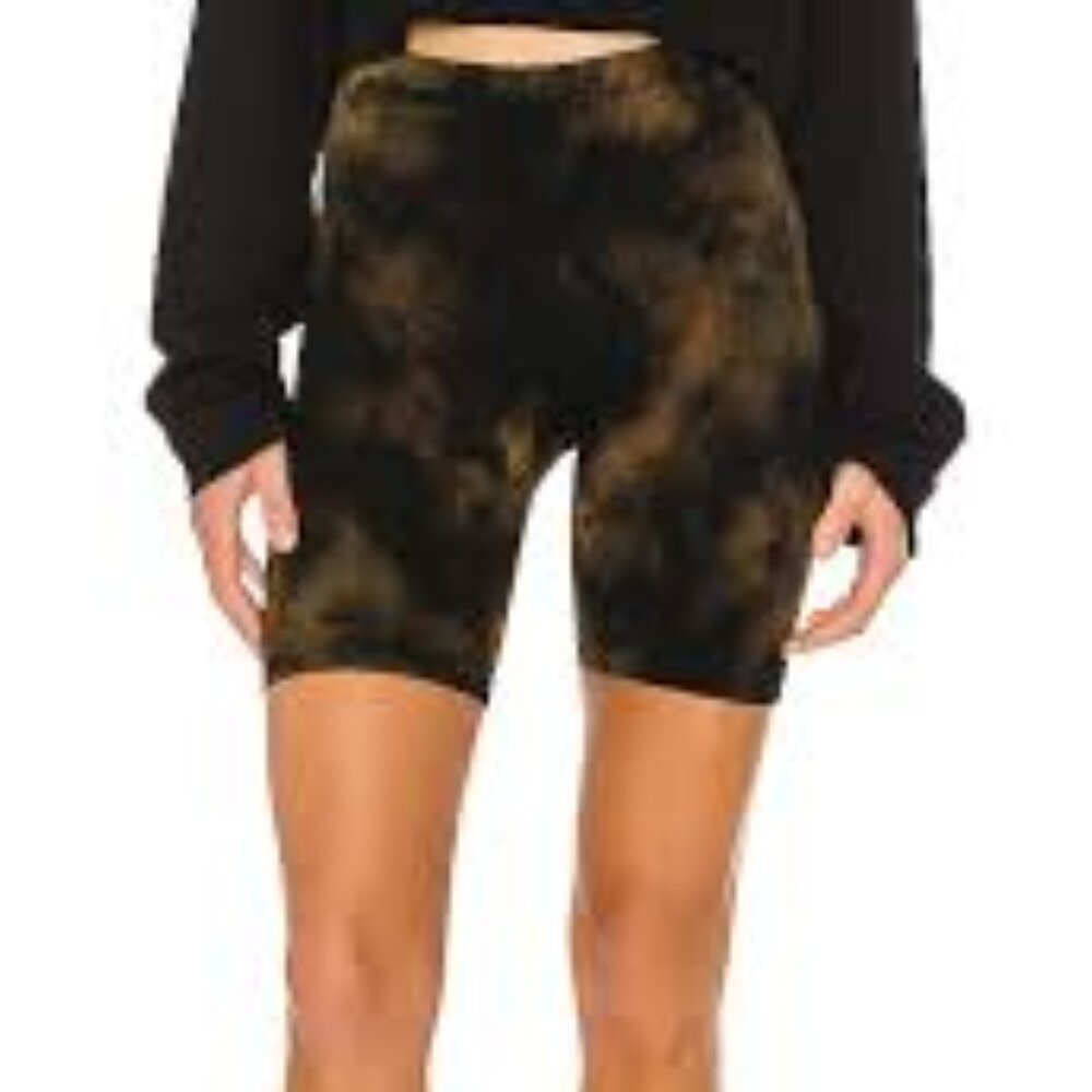 black acid wash tie dye high waist biker shorts cotton citizen